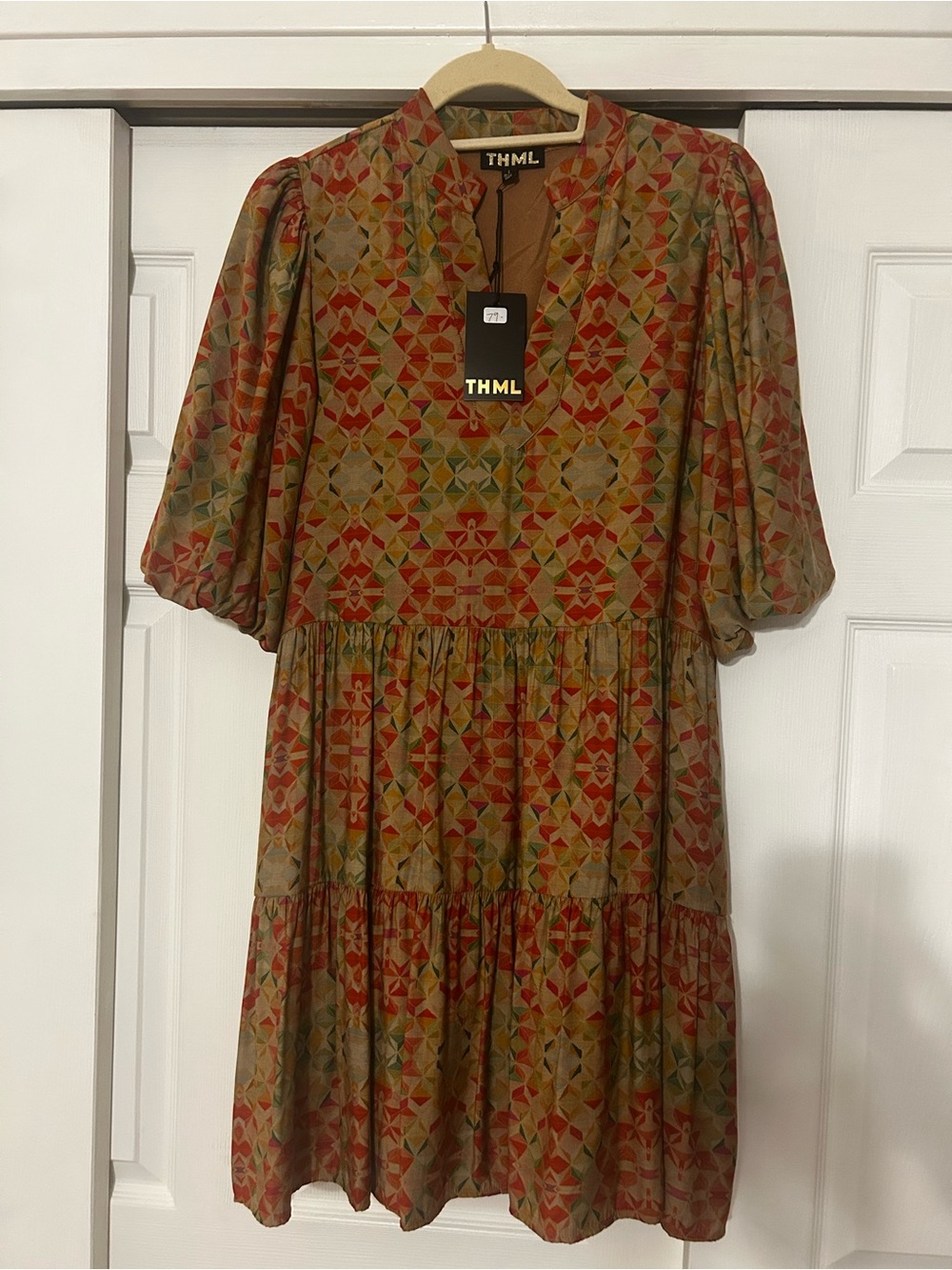 THML Multi-Color Printed Tiered Dress